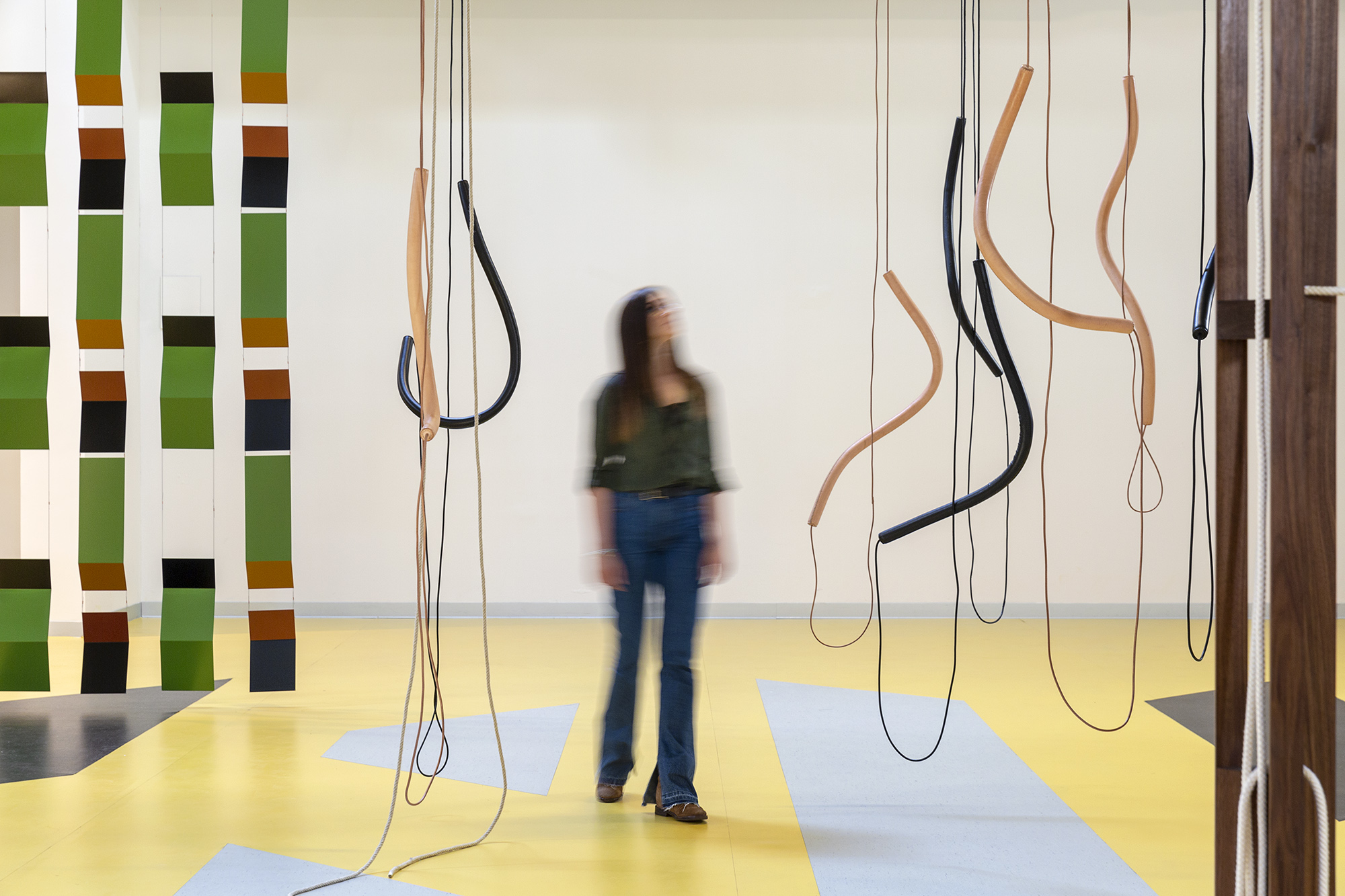 Leonor Antunes - \"the last days in Galliate\" -  Exhibition view. Courtesy the Artist and Pirelli HangarBicocca